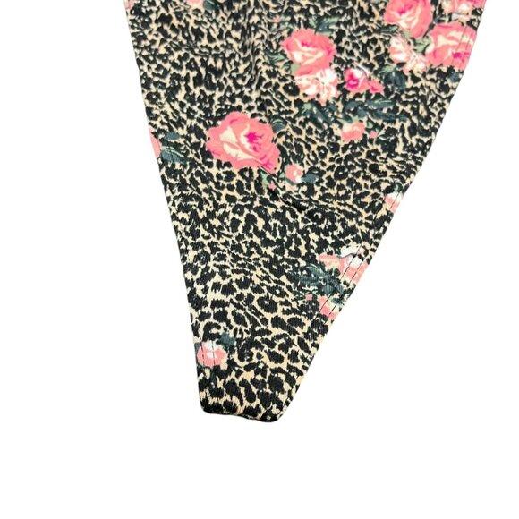 Victorias Secret Cotton V-String Thong‎ Panty XL Sexy VS NWT Floral Black - Picture 2 of 6